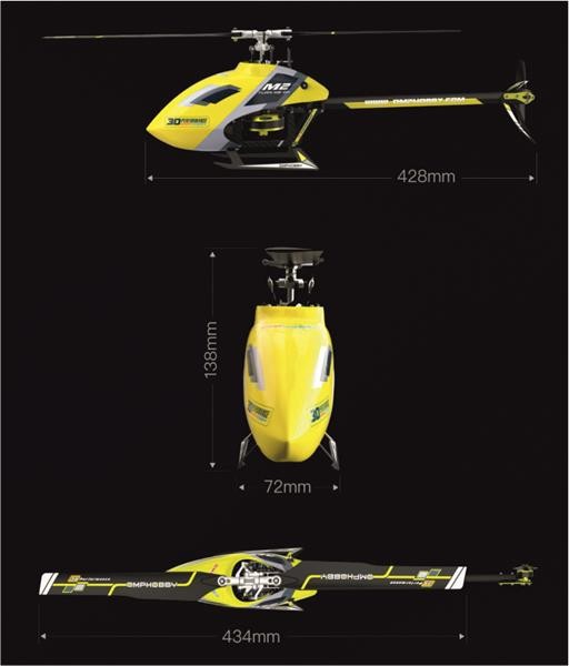 OMP M2 EVO Helikopter 3D RTF Gelb inkl. Akku (ohne Ladegerät)