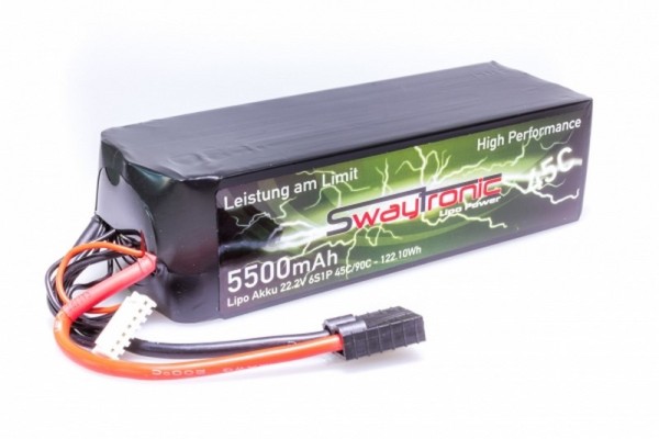 SWAY-TRX LiPo 6S 22.2V 5500mAh 45C/90C - Akku - TRX - Traxxas Stecker