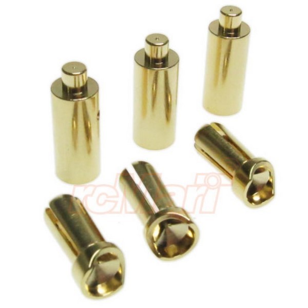 Yeah Racing 3.5mm Brushless Motor Stecker Set mit Lötsockel (3 Paar)