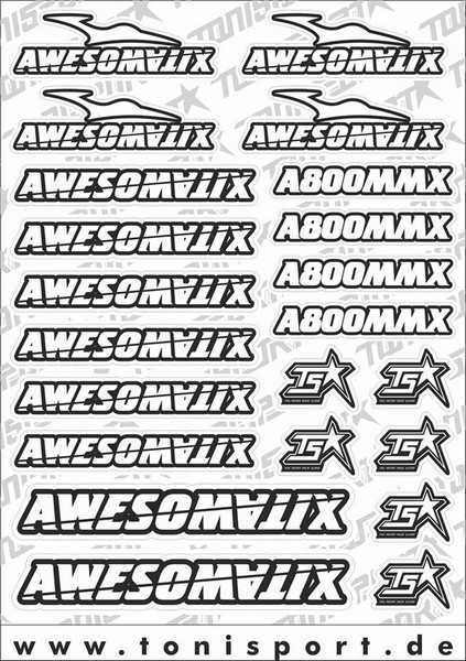 ToniSport Awesomatix A800MMX Decal Sheet - White