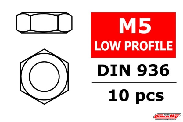 C-3104-50 Low Profile Nut - M5 - 10 pcs
