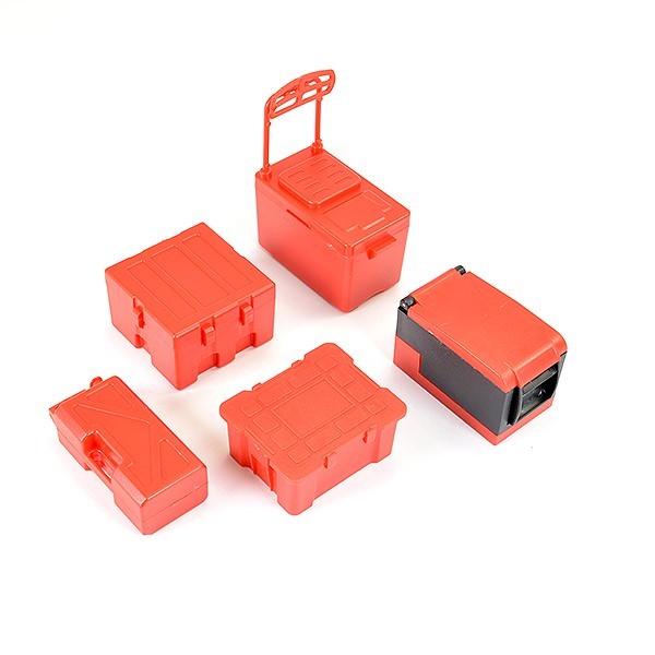 FASTRAX 1/10 Scale Behälter Boxen Kisten - Rot (5)