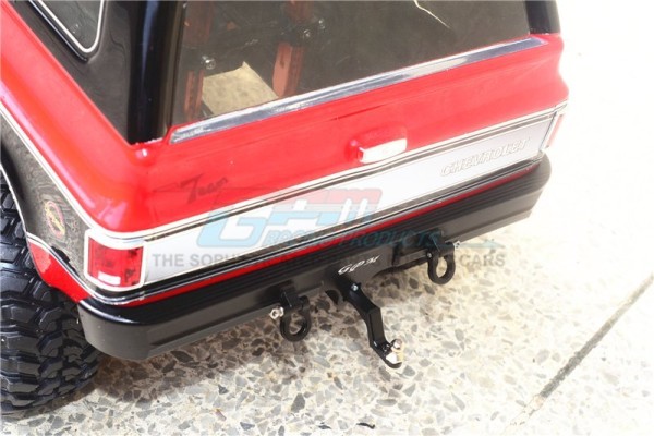 GPM ALU Bumper Hinten mit D-Ringen und Anhängerkupplung Schwarz Traxxas TRX-4 Chevy Blazer