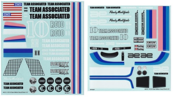 Asso RC10CC Decal Sheets