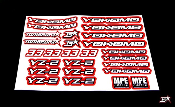 ToniSport Yokomo YZ-2 Precut Sticker Sheet - Red