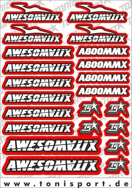 ToniSport Awesomatix A800MMX Decal Sheet - Red