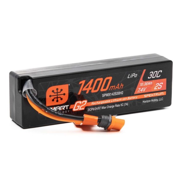 Spektrum 7.4V 1400mAh 2S 30C Smart G2 LiPo Akku IC2 - Arrma Granite / Typhon Grom 1/18