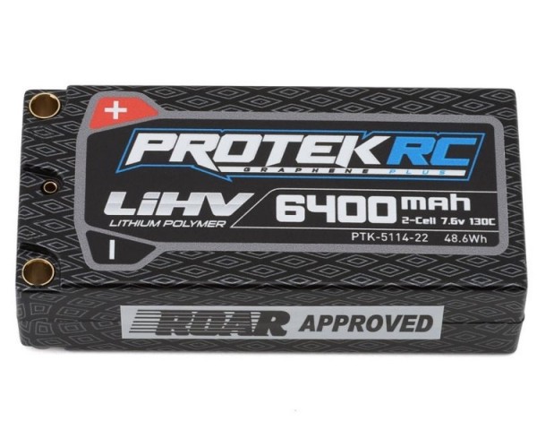 ProTek RC 2S 7.6V/6400mAh 130C Low IR Si-Graphene HV Shorty LiPo