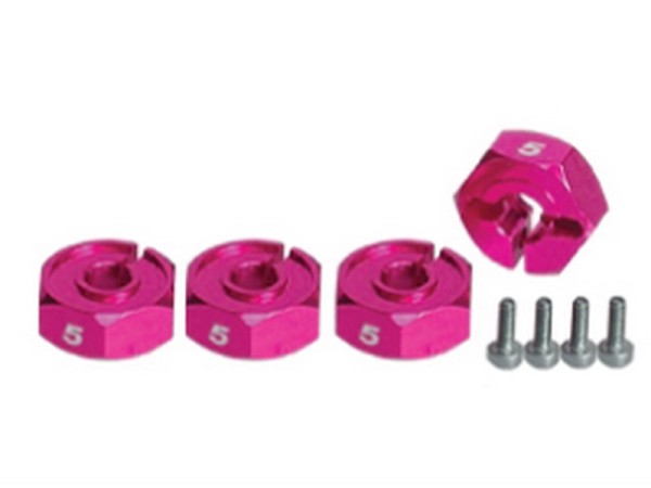 3RAC-WX125/PK Alu Radmitnehmer 5mm (4 Stk.) Pink