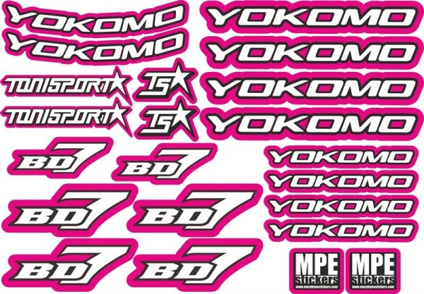 ToniSport Yokomo BD7 Precut Sticker Sheet - Pink