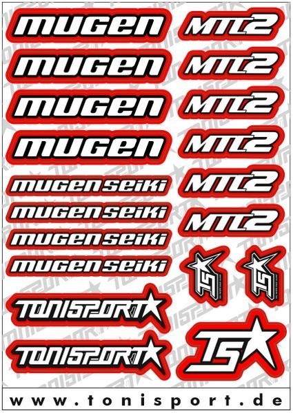 ToniSport Mugen Seiki MTC2 Decal Sheet - Red