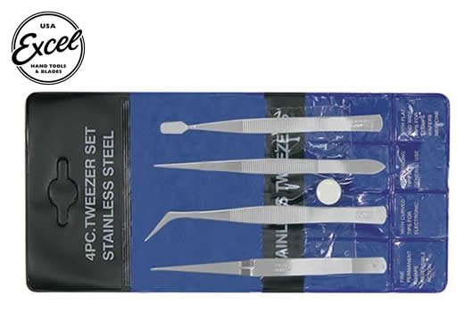 30416 Stainless Steel Pinzetten Set 4-teilig