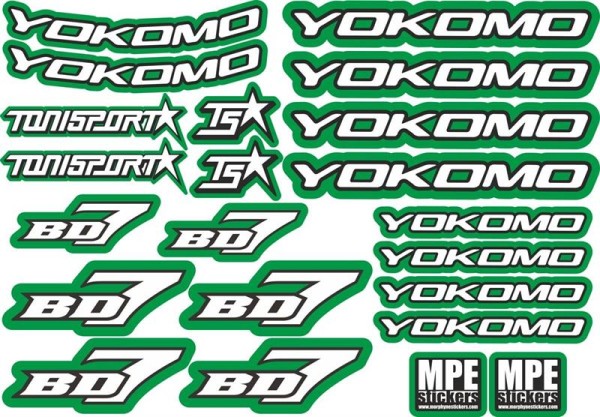 ToniSport Yokomo BD7 Precut Sticker Sheet - Green