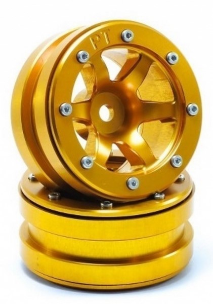 Absima Beadlock Wheels PT-Wave Gold/Gold 1.9