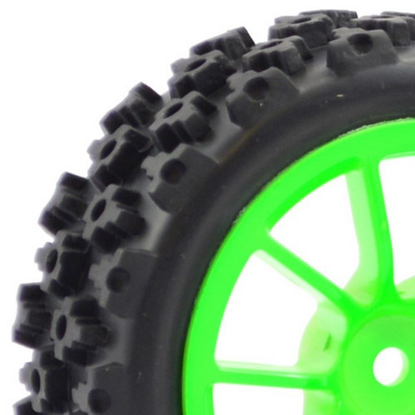 FASTRAX 1/10 STREET/RALLY TYRE 10SP GREEN (4)