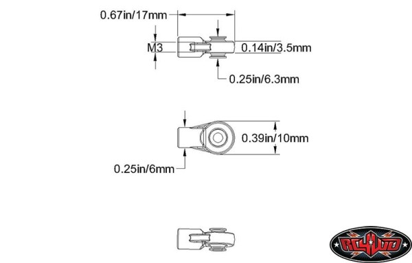 RC4WD M3 Mini Plastic Rod End (20x)