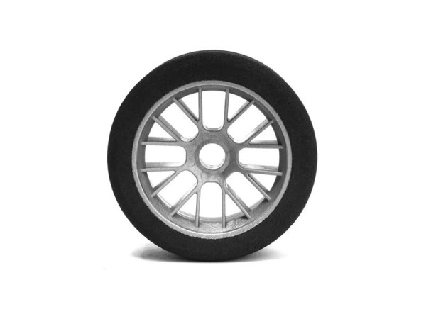 HOTRACE 1/10 Verbrenner-Onroad 235mm Moosgummi-Reifen Double C. auf Felgen schwarz vorne (2)
