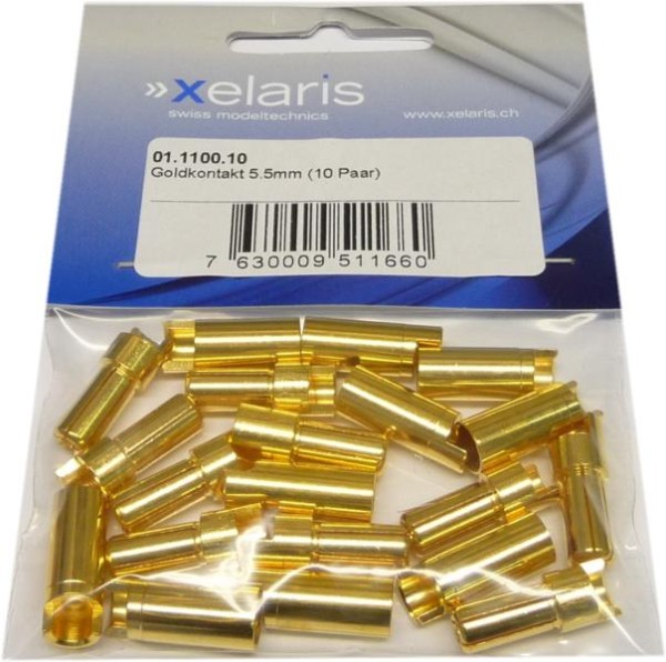 Xelaris Goldkontakt 5.5mm (10 Paar)