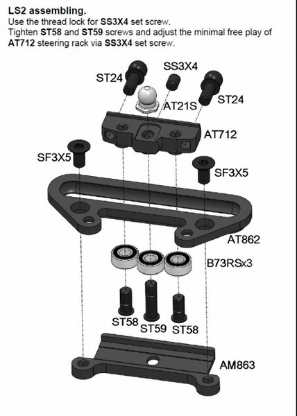 A800-AT712 Awesomatix LS2 Steering Rack