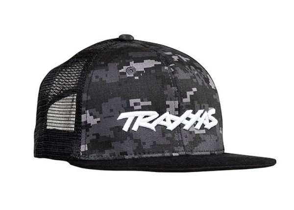 1184-CAMO Traxxas LOGO HAT FLAT BILL BLACK