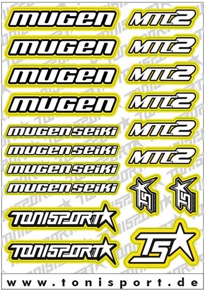 ToniSport Mugen Seiki MTC2 Decal Sheet - Yellow