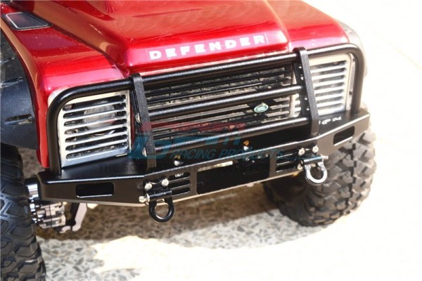 GPM ALU Bumper Vorne Brush Guard einstellbar Schwarz Traxxas TRX-4 Defender Axial SCX10 II