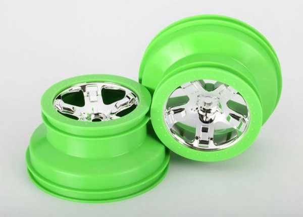 6875 Traxxas Wheels SCT chrome green beadlock