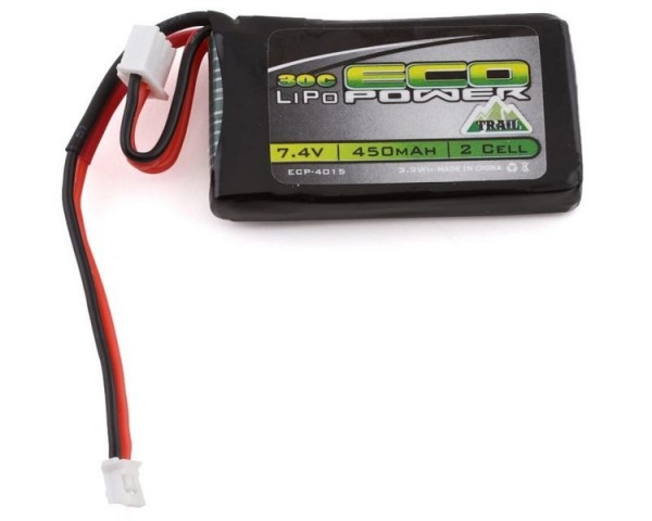 EcoPower Trail SCX24 2S 7.4V/450mAh 30C LiPo Batterie mit PH2.0 Stecker