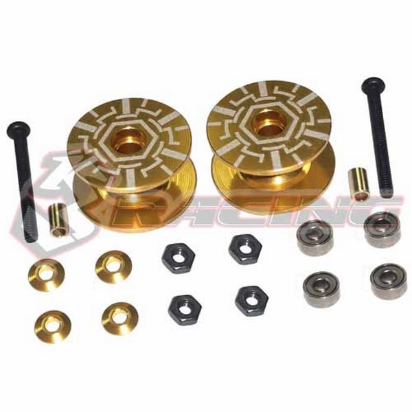 M4WD-36/GO Double ALU Rollers 18-19mm Gold