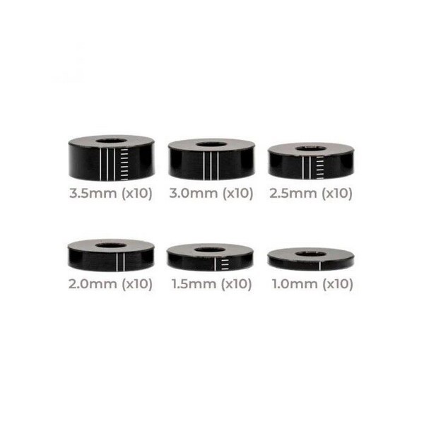 OfficinaRC Alu Smart Shim Set 3,0 x 9,0mm - Black