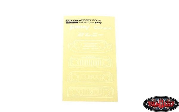 RC4WD Grille Option Window Decal Sheet for MST 4WD