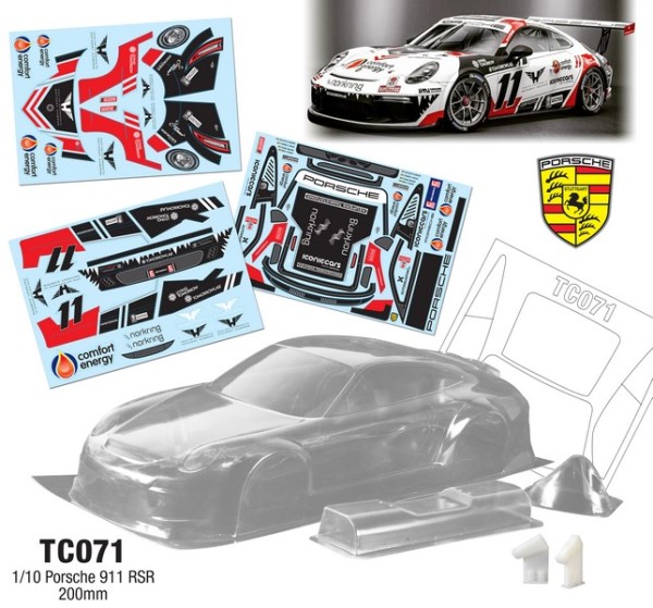 TeamC 1/10 PORSCHE 911 RSR Karosserie 200mm