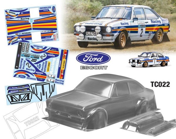 TeamC 1/10 FORD ESCORT MK2 Karosserie 190mm