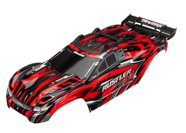 6718 Traxxas Karosserie Rustler 4X4 Rot + Decals