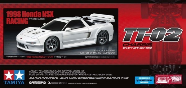 Tamiya 1/10 R/C 1998 Honda NSX Racing TT02 Tourenwagen Baukasten