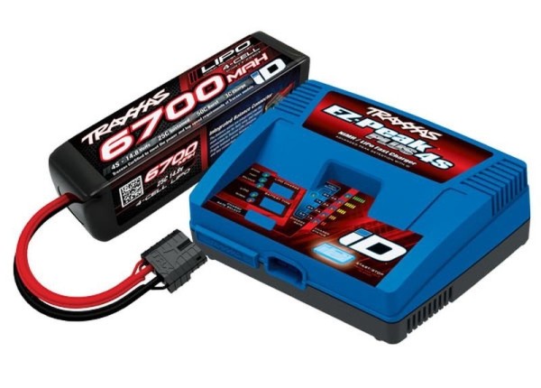 Traxxas EZ-Peak Plus 4s Schnell-Lader 8A & LiPo 6700mAh 4s 25C Set Maxx