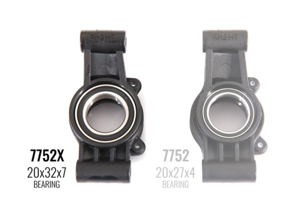 7752X Traxxas X-Maxx CARRIERS, STUB-ACHSE (LINKS & RECHTS) (OVERSIZED BEARING) (Kugellager 20x32x7mm