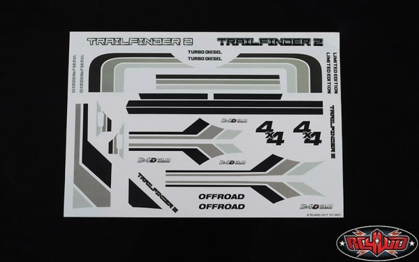 RC4WD Complete Graphic Decal Set Mojave II Body