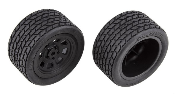 71195 Asso SR10 Rear Wheels with Street Stock Tire Reifen Kompletträder