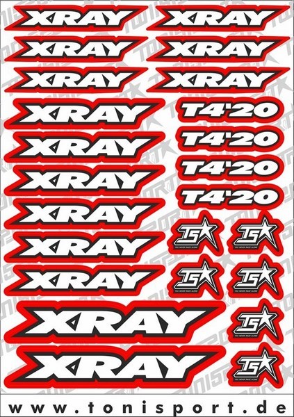 ToniSport XRAY T4 2020 Decal Sheet - Red