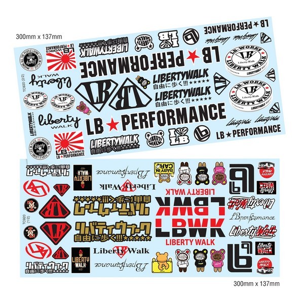 TeamC 1/10 LB STICKER Fahrzeug Aufkleber Set 1/10 - 297x210mm (A4)