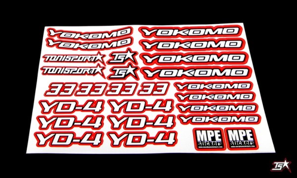 ToniSport Yokomo YD-4 Precut Sticker Sheet - Red