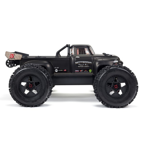Arrma NOTORIOUS 6S V5 Schwarz BLX 4WD 1/8 Brushless Monster Truck Basher Offroad Auto RTR