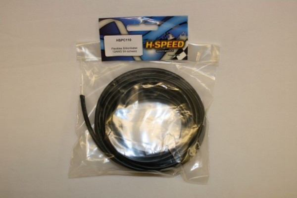 H-Speed flexibles Silikonkabel 12AWG 5m Black