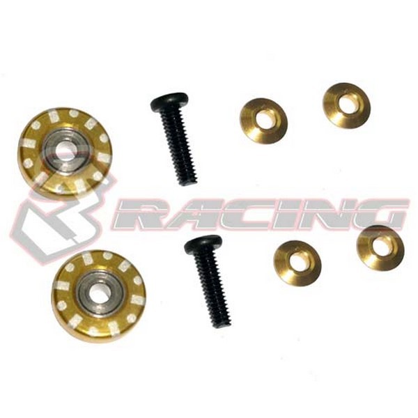 M4WD-29/GO 9mm ALU Ball Race Rollers Gold