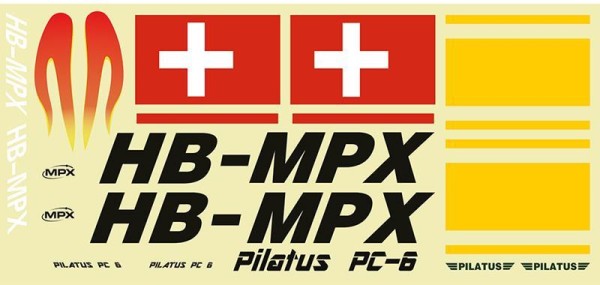 224374 Multiplex Dekorbogen Pilatus PC-6 rot