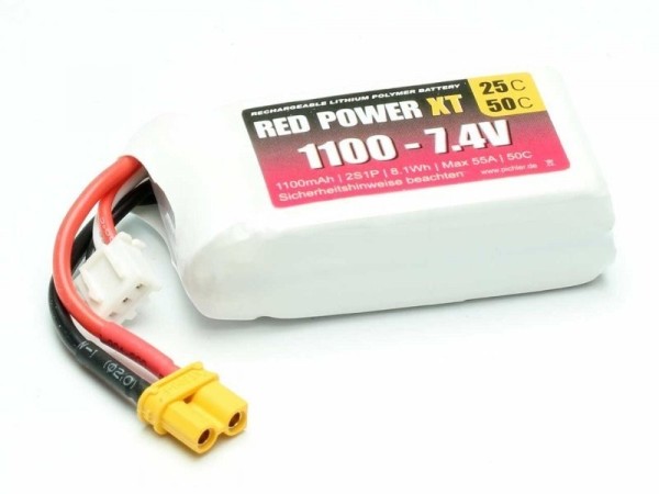 15410 LiPo Akku RED POWER XT 1100 - 7.4V XT60