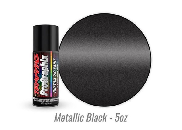 5075 Traxxas Lexan-Spray Metallic Schwarz 150ml