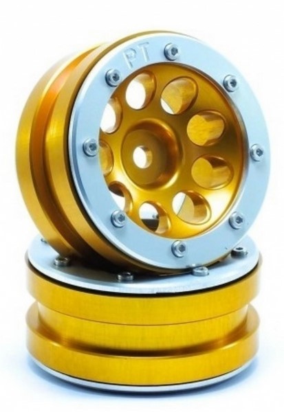 Absima Beadlock Wheels PT-Ecohole Gold/Silber 1.9