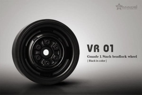 70104 Gmade 1.9 VR01 beadlock wheels (Black) (2)